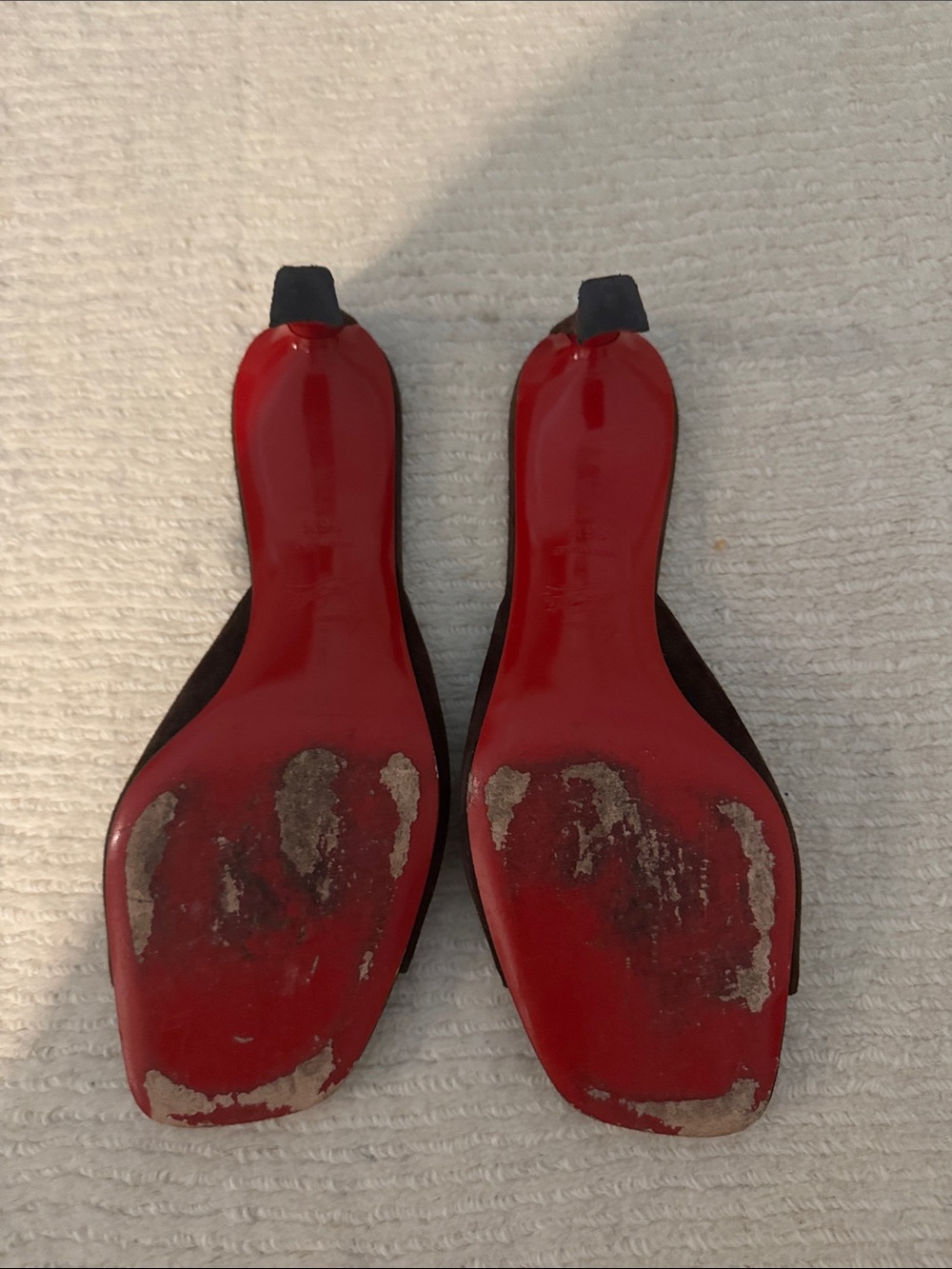 Christian Louboutin Dark Brown Suede Slide Mules - Picture 3 of 5